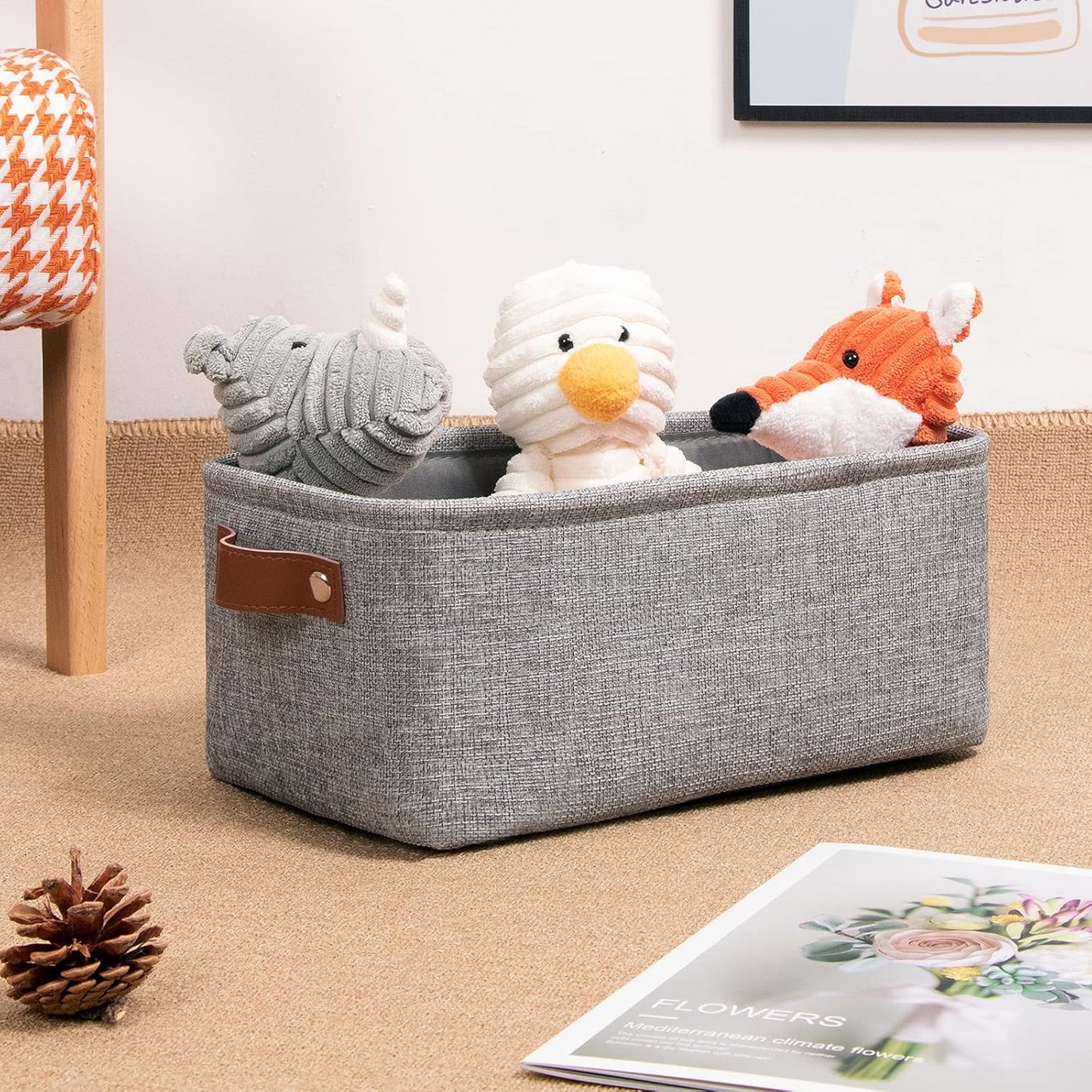 DULLEMELO Small Storage Baskets 11.8"x7.9"x5.1", Fabric Storage Bins for