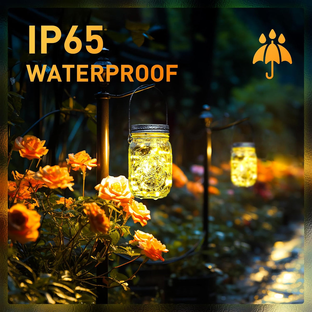 GIGALUMI Solar Mason Jar Lights, 8 Pack 30 Led String Fairy Lights Garden Lights Outdoor Waterproof