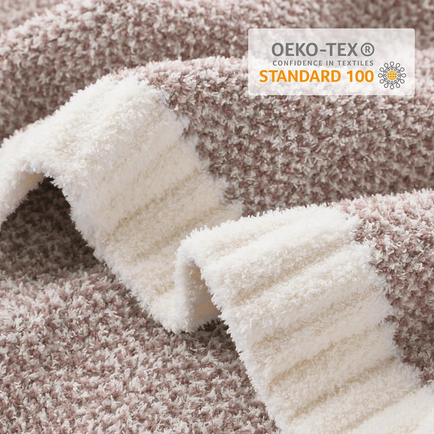 Snuggle Sac Queen Size Bedding Blanket Taupe,Super Soft Warm Microfiber Blankets Cozy Knit Fuzzy