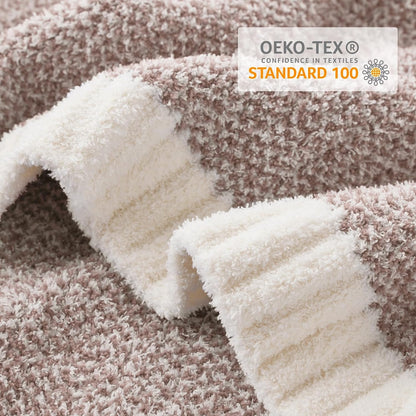 Snuggle Sac Queen Size Bedding Blanket Taupe,Super Soft Warm Microfiber Blankets Cozy Knit Fuzzy