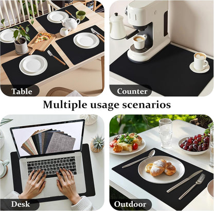 FROMHEART Faux Leather Placemats Set of 8–Waterproof,Heat/Oil Stain-Resistant PU Table