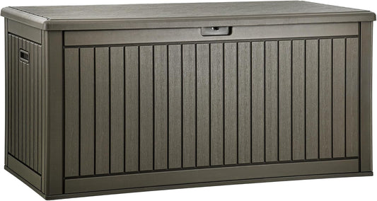 YITAHOME 260 Gallon Extra Large Deck Box, Double-Wall Resin Outdoor Storage Box with Flexible