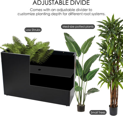 Kozyard 36" x 12" x 24" Metal Rectangular Planter Box Steel Long Box Planter Black Powder Coated