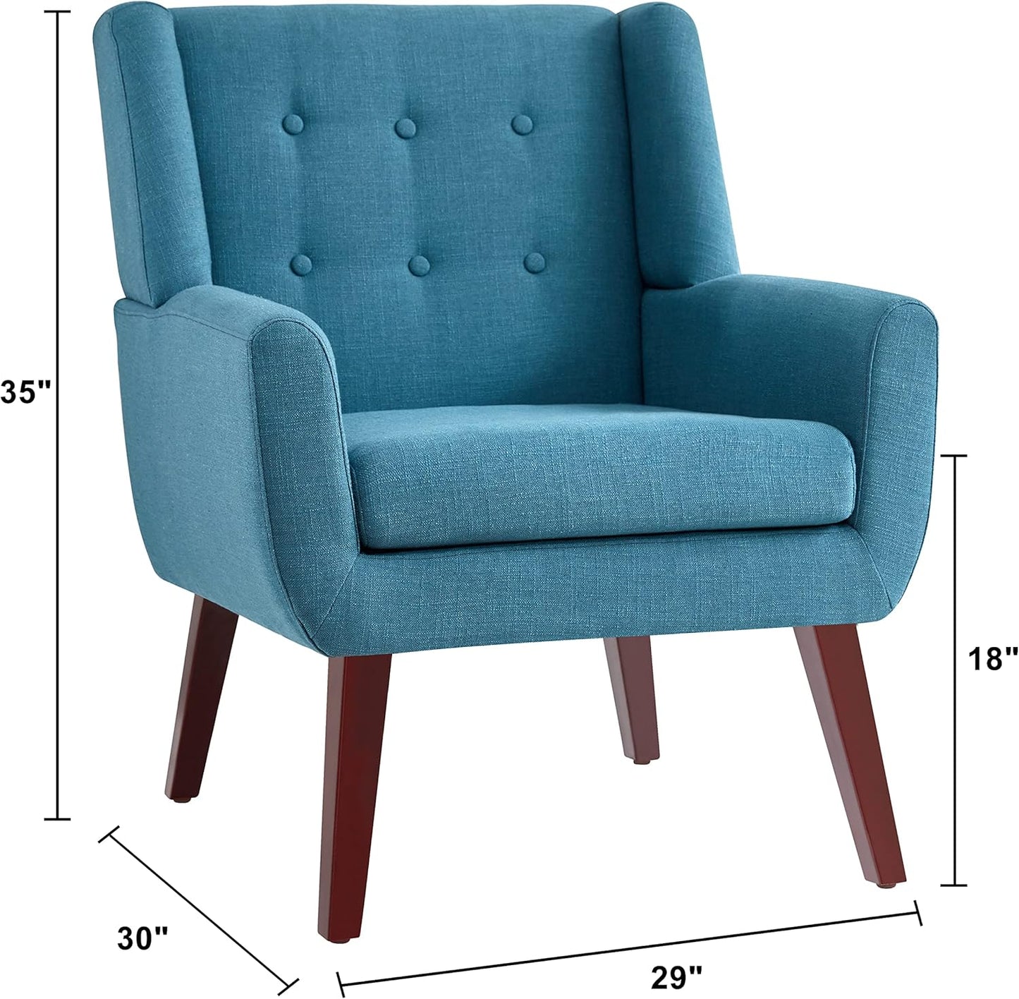HUIMO Button-Tufted Accent Chairs Set of 2,Upholstered Reading Living Room Chair,Mid Century Modern