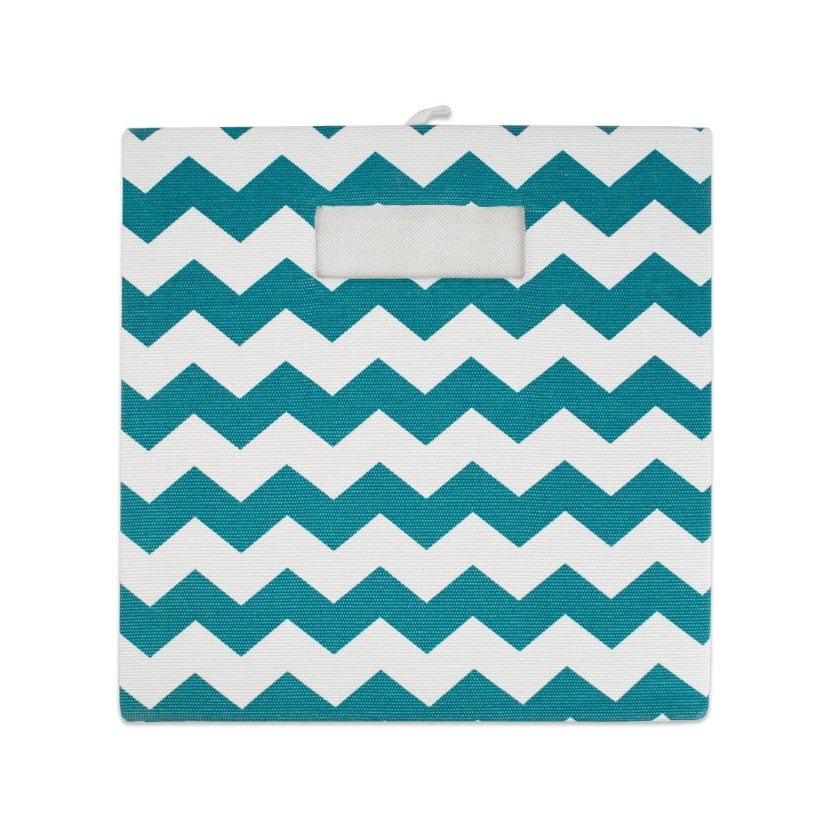 DII Collapsible Polyester Storage Cube, Chevron, Teal, Large