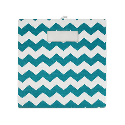 DII Collapsible Polyester Storage Cube, Chevron, Teal, Large