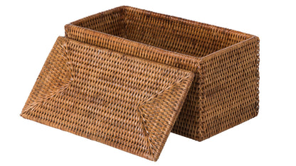 Kouboo La Jolla Rattan Storage Box, Toilet Roll Holder, Honey Brown