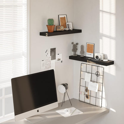 BAMEOS Floating Shelf,Wall Shelf,Decor Wall Mounted Shelves,Hanging Shelf Set L24xW6 for Bathroom
