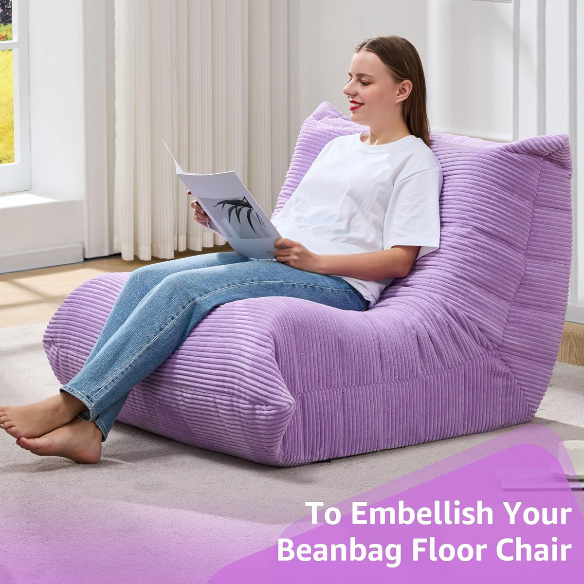 Bean Bag Chairs for Adults Giant Bean Bag Chair Memory Foam BeanBag Chair Big Bean Bag Sofa with