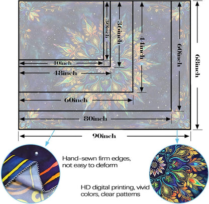 Fowocu Boho Floral Mandala Tapestry for Bedroom Aesthetic Blue Bohemian Colorful Flower Wall
