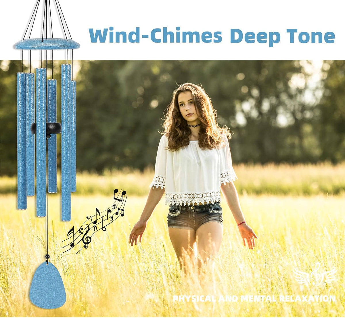 Wind-Chimes-Outdoor-Deep-Tone, Large Soothing Melodic Tones Mobile Windchimes, Wind Chimes for