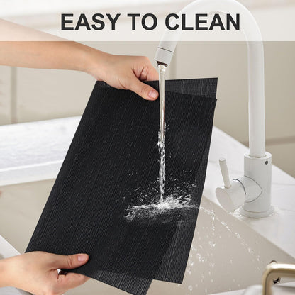 Vinyl Placemats Set of 6, PVC Woven Washable Non-Slip Table Mats, Heat Resistant Wrinkle Free Place