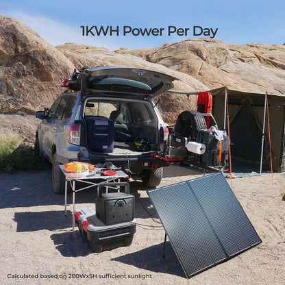 Renogy 200W 12V Portable Solar Panels Suitcase with Waterproof 20A Charge Controller, Foldable 200