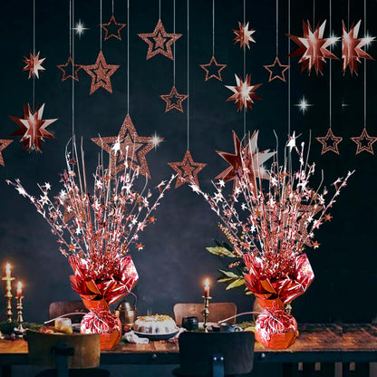 6 Pack Metallic Foil Spray Centerpiece Star Table Decoration Burst Table Centerpieces for Birthday