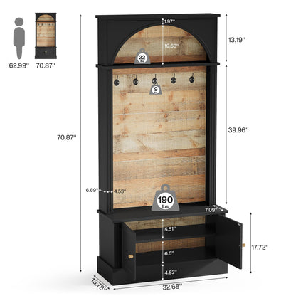 Tribesigns 70.86" Hall Tree with Storage Bench, 4-in-1 Design Entryway Bench with Coat Rack