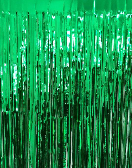 GOER 3.2 ft x 9.8 ft Metallic Tinsel Foil Fringe Curtains Party Photo Backdrop Party Streamers for