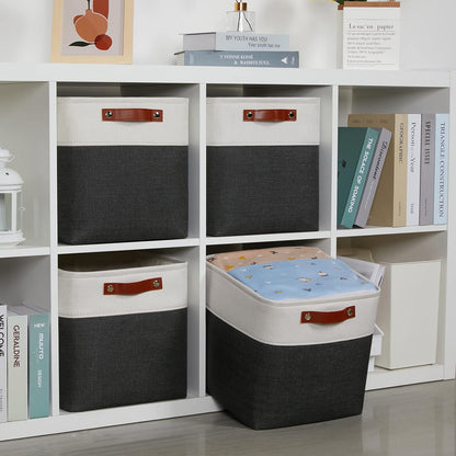 DULLEMELO Set Of 4 Cube Storage Bins, Fabric Storage Basket for Shelves Closet Nursery Toy Storage