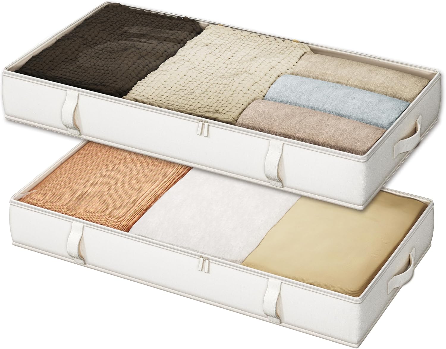 Vailando Under Bed Storage Containers, Underbed Storage Bins with 6 Inches Tall, Clothes Storage