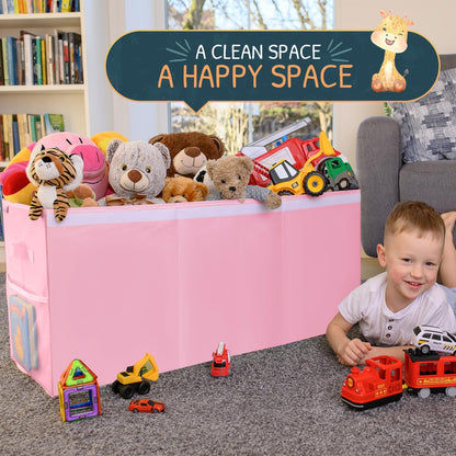 Extra Large Toy Storage Organizer with Lid - Sturdy, Collapsible Toy Chest Storage Box Design
