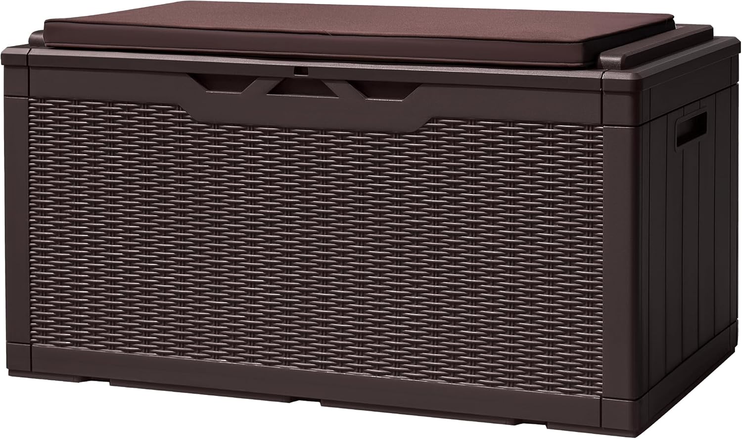Devoko 100 Gallon Deck Box, Waterproof Resin Outdoor Storage Box with Cushion for Outside and