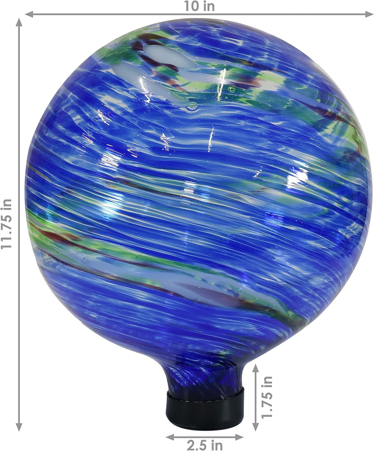 Sunnydaze 10-Inch Gazing Ball for Garden - Glass Gazing Globe for Outside - Garden Orb Yard Decor