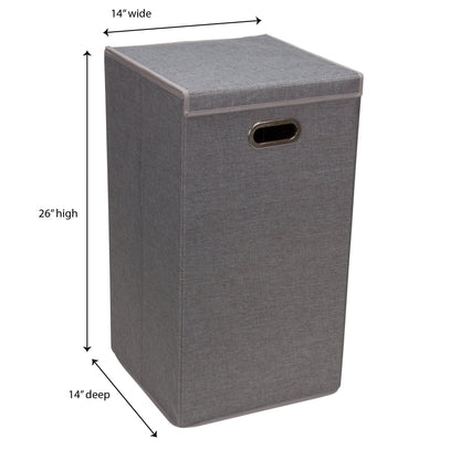 Household Essentials 5620 Collapsible Single Laundry Hamper with Magnetic Lid - Grey