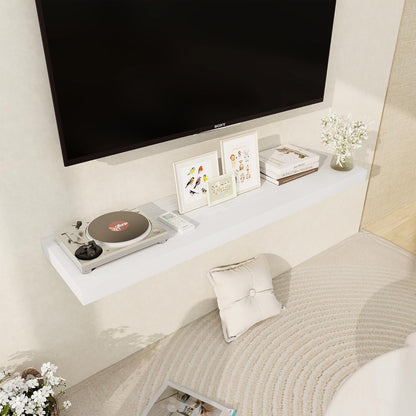 White Floating Shelves 48 Inch Long, 12 Inch Deep Floating Shelves for Wall, 48 x 12 Large Wall