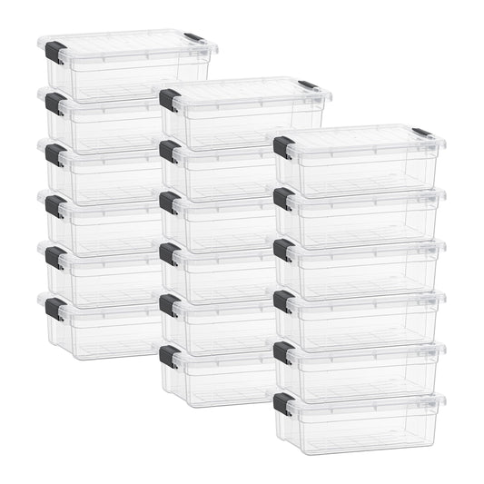 Superio Clear Storage Box with Lid, 4.5 Quart Plastic Container Bins for Organizing, Stackable