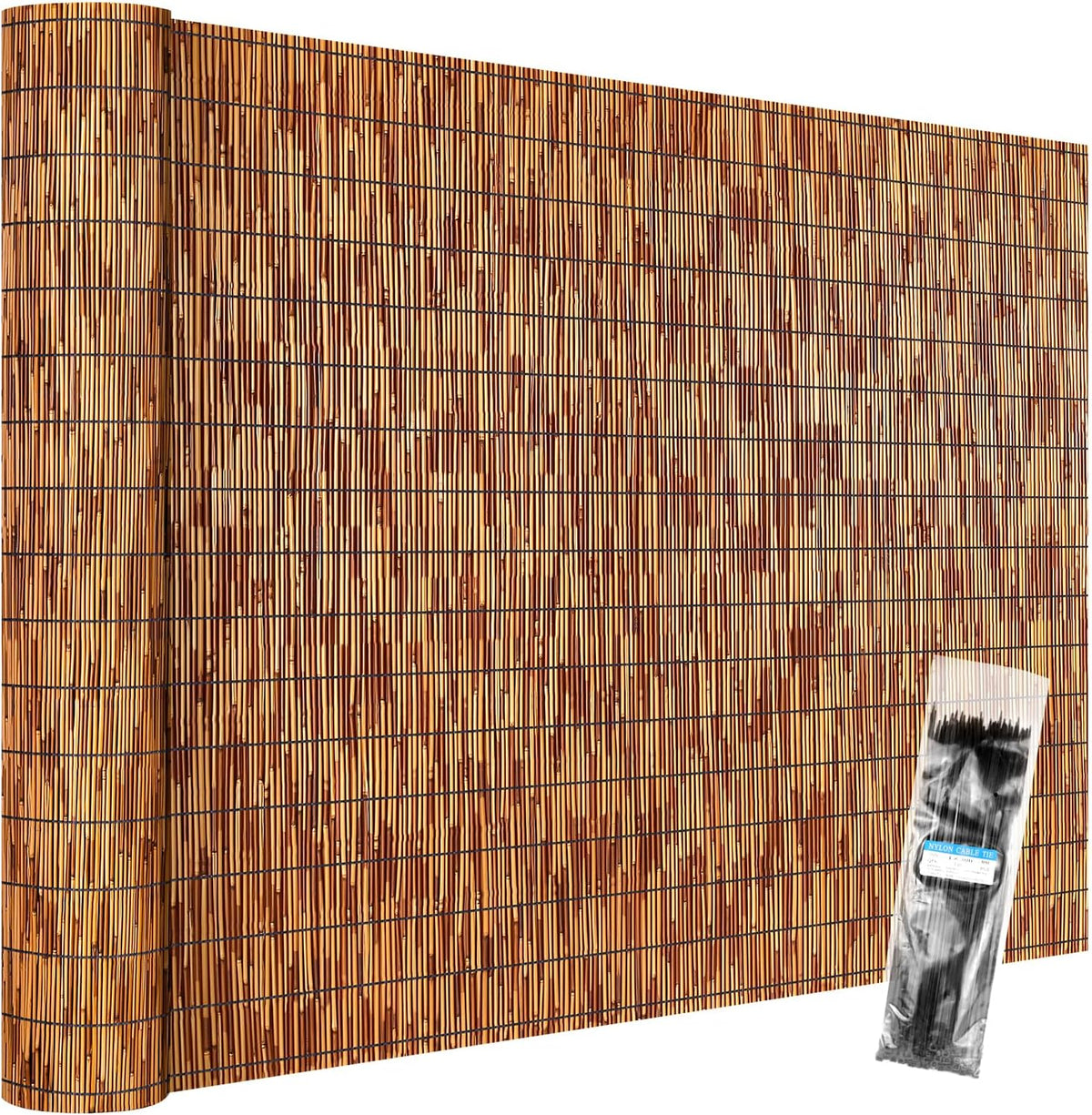 Natural Reed Fencing Rolls,6FT X 16.4FT Reed Screen Curtain Fence Covering Privacy Bamboo for