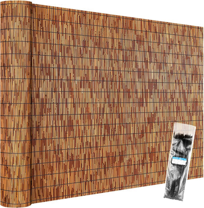 Natural Reed Fencing Rolls,6FT X 16.4FT Reed Screen Curtain Fence Covering Privacy Bamboo for