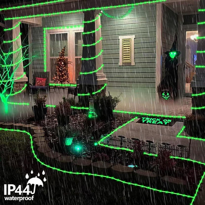 YEGUO 2 Packs Each 33ft 100 LED Solar Rope Lights Outdoor Waterproof, Green String Lights for