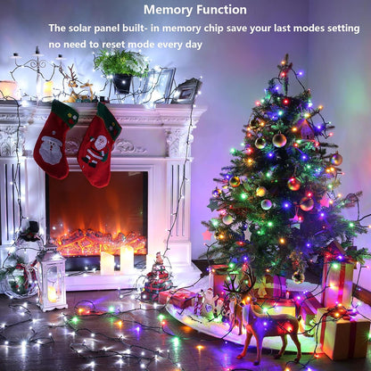 Joomer Color Changing Christmas Lights, 2 Pack Total 144FT 400 LED 12 Modes Solar String Lights