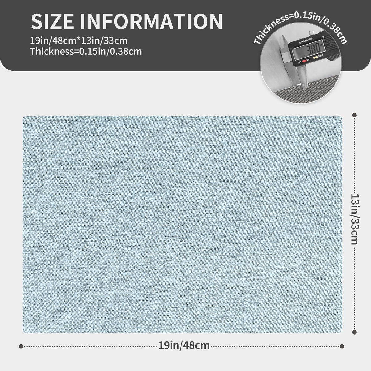 Cloth Placemats, Set of 4 Heat-Resistant Cotton Linen Blend Double Layered Machine Washable Place