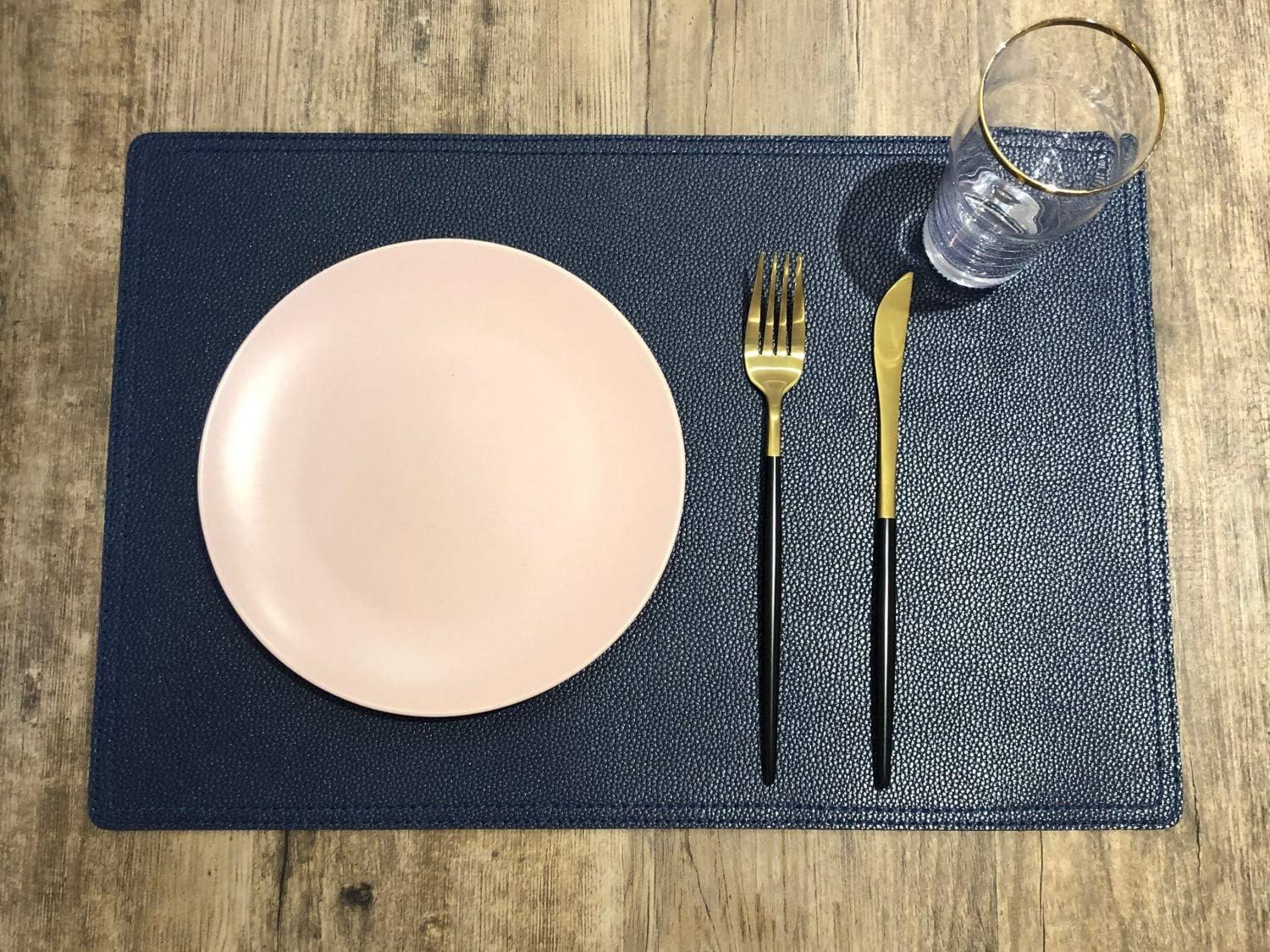Jovono Set of 8 Faux Leather Placemats, PU Table Mats, Waterproof, Stain Resistant, Heat Resistant