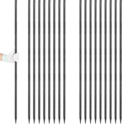 Rebar Stakes 36 inches 16-Pack Concrete Form Stakes Straight 3/8" Diameter Rebar Ground Metal