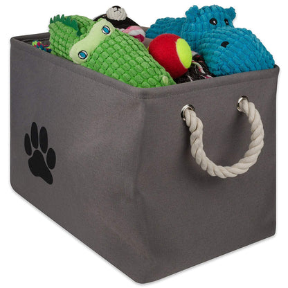 Bone Dry Pet Storage Collection Collapsible Bin, Small Rectangle, Gray