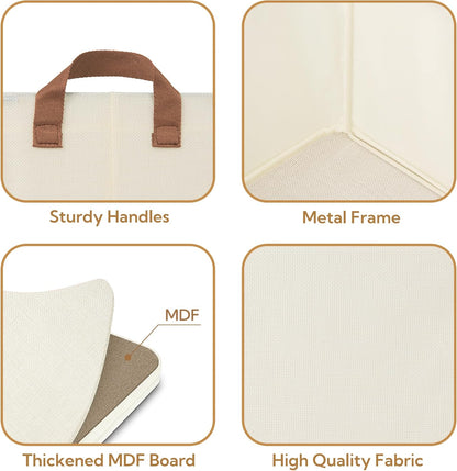 GRANNY SAYS Closet Storage Baskets, Collapsible Fabric Storage Bins with Metal Frame, Clothes