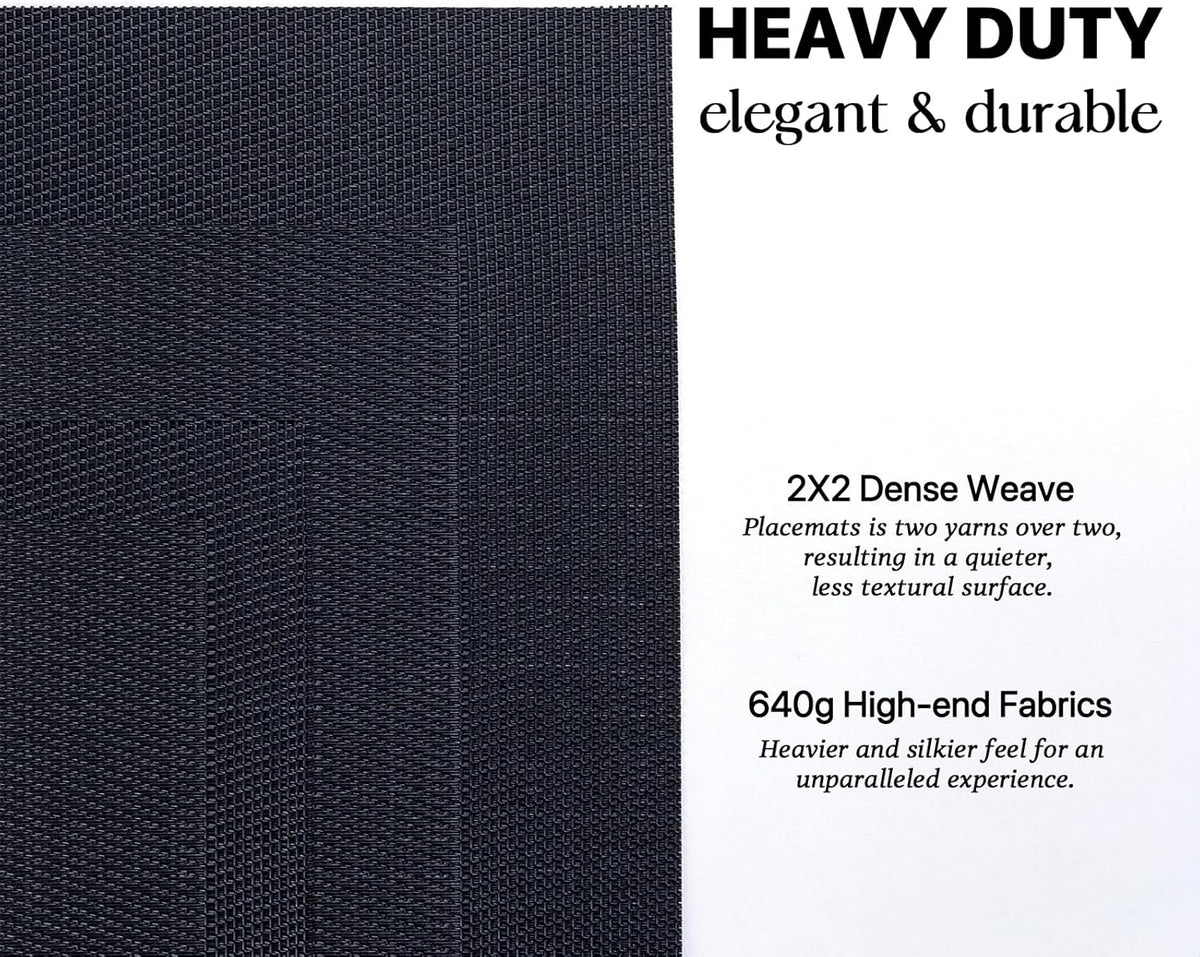 LEXMORE Placemats Set of 8 Vinyl/Plastic Woven Place Mats for Kitchen Table Indoor/Outdoor Washable