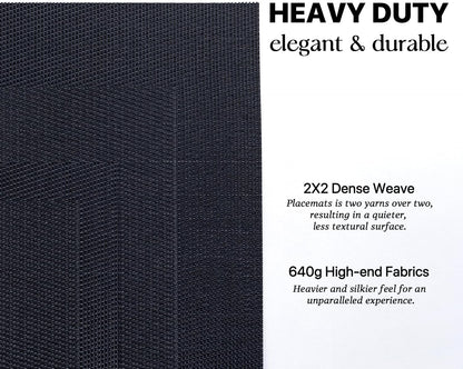 LEXMORE Placemats Set of 8 Vinyl/Plastic Woven Place Mats for Kitchen Table Indoor/Outdoor Washable