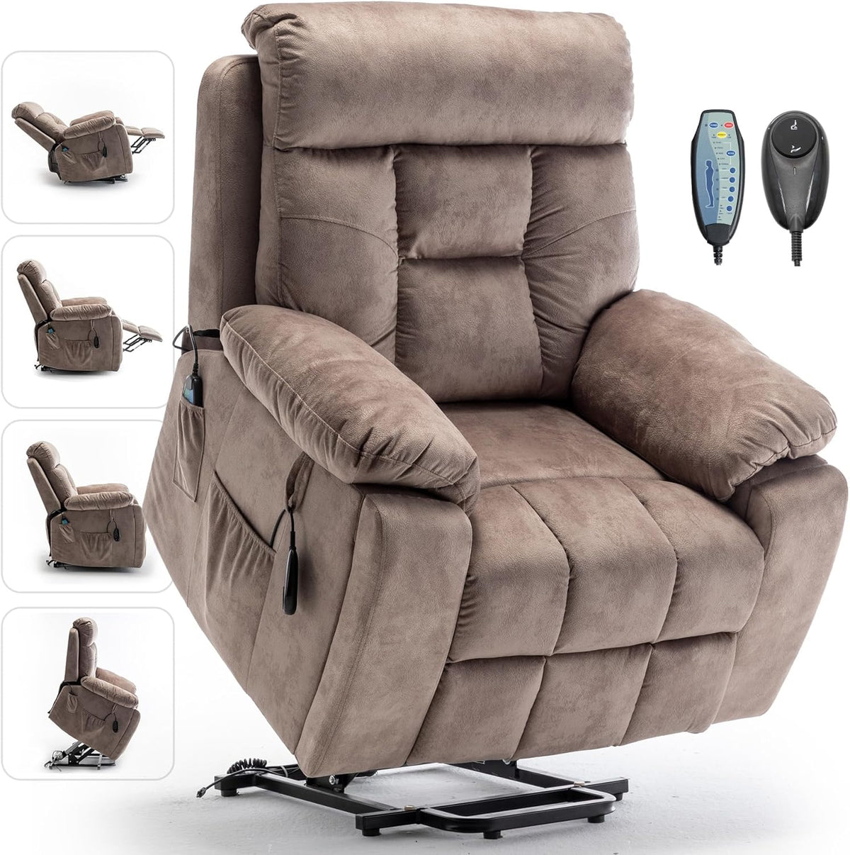 Lazy boy Recliner Chair with Cupholder/Power Lift Recliner Chair for Elderly， Electric Recliner/Big