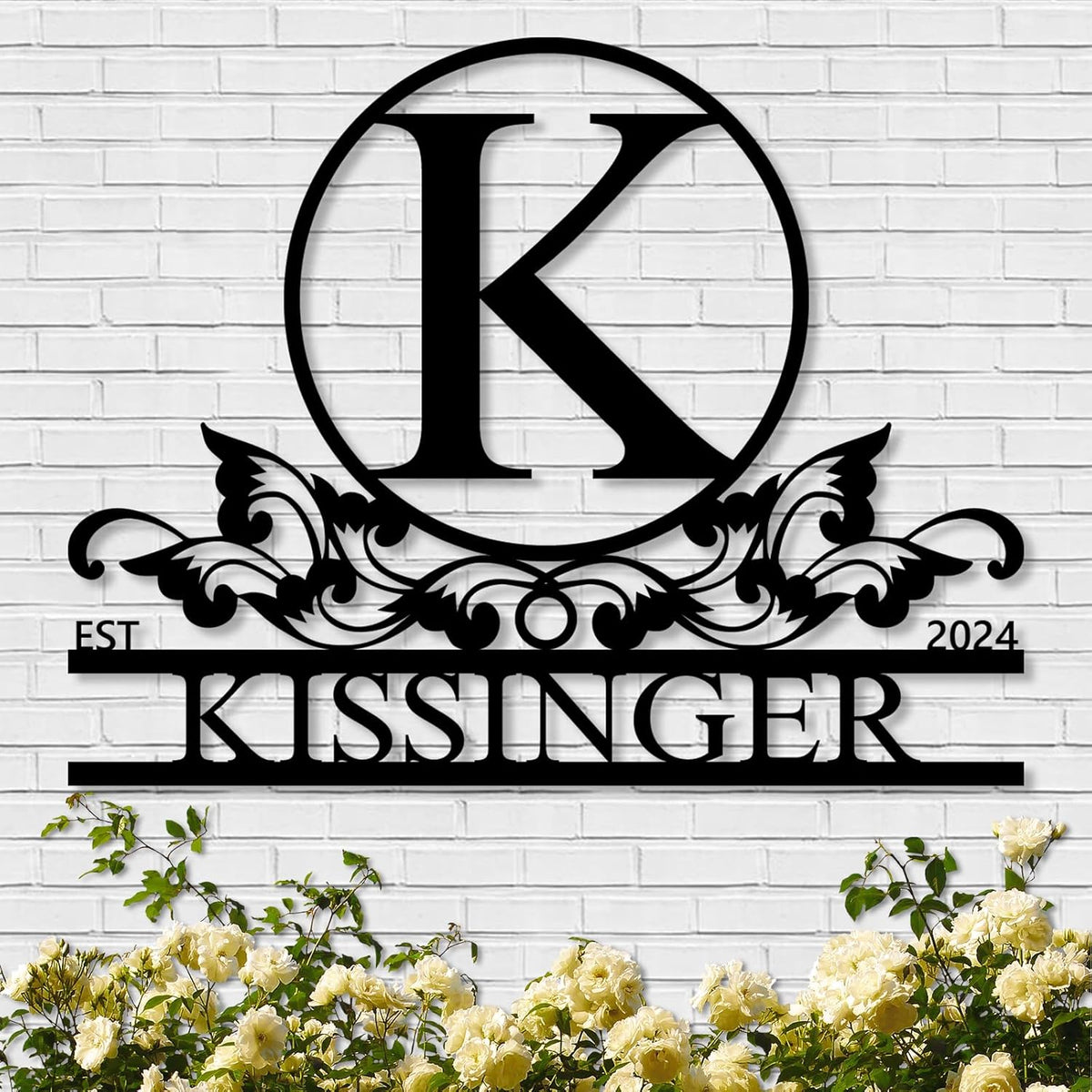 Personalized Metal Signs | Metal Name Sign | Split Letter Monogram | Home Decor Sign | Metal Wall