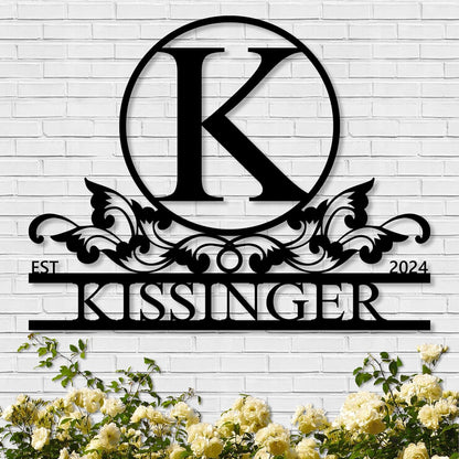 Personalized Metal Signs | Metal Name Sign | Split Letter Monogram | Home Decor Sign | Metal Wall