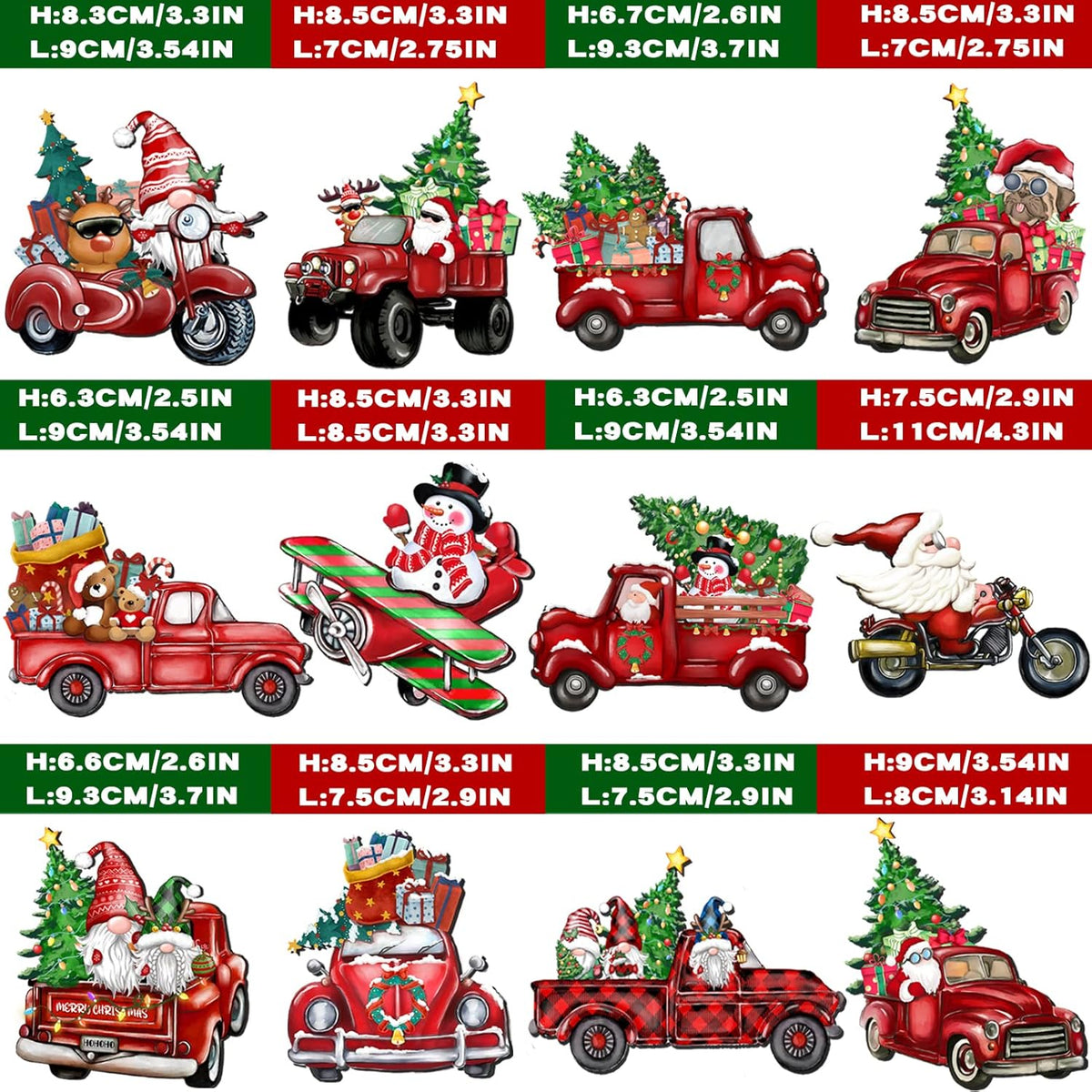Wooden Christmas Truck Ornaments Red Truck Wooden Hanging Ornaments Wooden Car Crafts with Bead