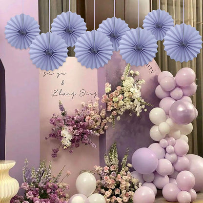 Purple Birthday Decorations,DIY Purple Paper Fans Hanging Decoration ,Party Decorations for Adults
