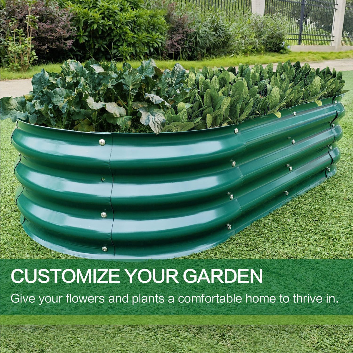 Gardmax Galvanized Raised Garden Bed, Lightweight Planter Boxes Outdoor with Easy Assembly, Large