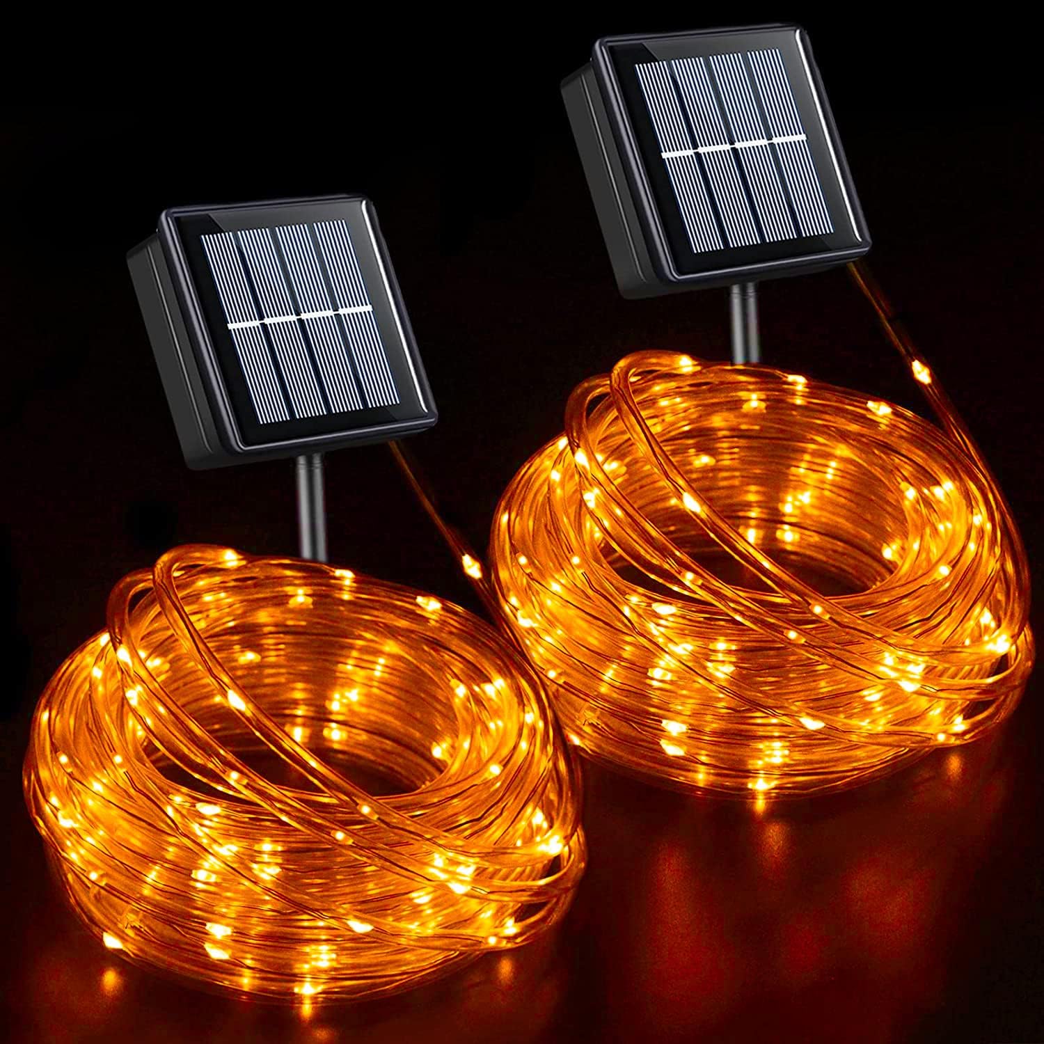 YEGUO Orange Lights for Halloween, 2 Pack Each 33ft 100 LED Rope Lights Outdoor, 8 Modes Fairy