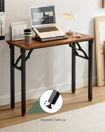 Frylr Small Folding Computer Desk – Portable 35.8 Inch Foldable Laptop Table, Collapsible and