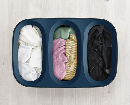 Joseph Joseph Tota Trio 90 liter/23.8 gallon Laundry Hamper Separation Basket with lid, 3 Removable