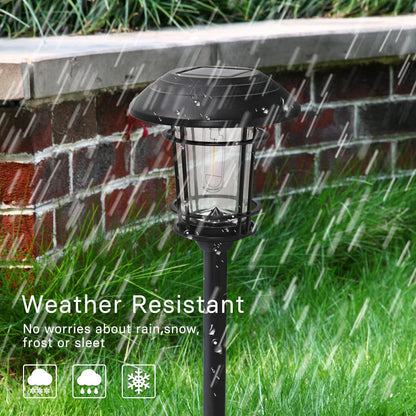 Grand patio Solar Outdoor Lights, 5 Pack, Glass Light Metal Pathway Light, Waterproof Landscape