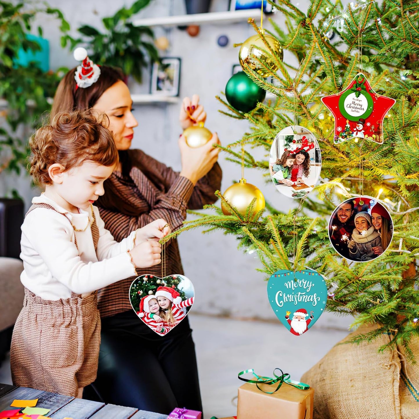 Personalized Christmas Ornaments 2025 Ceramic Custom Picture Text Hanging Ornament Customized